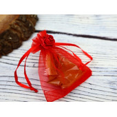 20 Adet Şeffaf Kırmızı Bez Kına Düğün Mevlüt Sünnet Hediye Kesesi Kese 14 Cm X 12 Cm Çanta - 3