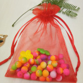 20 Adet Şeffaf Kırmızı Bez Kına Düğün Mevlüt Sünnet Hediye Kesesi Kese 14 Cm X 12 Cm Çanta - 4