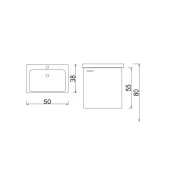 Denko Terra 50 cm MDF Alize Banyo Dolabı Alt Modül ve Lavabo thumbnail 3