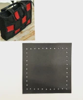 Angel Çanta Aksesuar 10x10 cm Kare Suni Deri Siyah Renk 1 Adet - 1