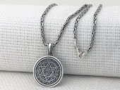 Hz Süleyman Mührü Kral Zincirli 925 Ayar Gümüş Kolye thumbnail 1