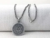 Hz Süleyman Mührü Kral Zincirli 925 Ayar Gümüş Kolye thumbnail 2