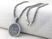 Hz Süleyman Mührü Kral Zincirli 925 Ayar Gümüş Kolye thumbnail 4