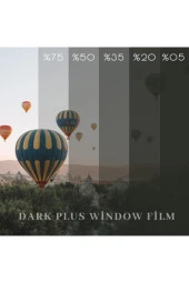 100 cm x 2 Metre Çok Açık Siyah Çizilmez Cam Filmi 0.5 Numara 50 Geçirgenlik Ön Cam Filmi - 4