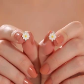 Lucky Life 925 Ayar Gumuss Papatya Çocuk Küpesi - 2