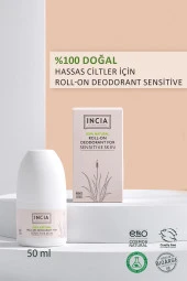 INCIA %100 Doğal Roll On Deodorant Hassas Ciltler İçin Ter Kokusu Önleyici Lekesiz 50 ml - 2