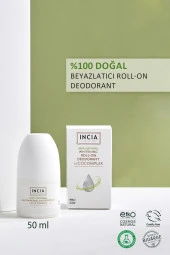 INCIA %100 Doğal Roll On Deodorant Beyazlatıcı Ter Kokusu Önleyici Lekesiz 50 ml - 2