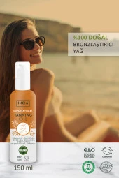 INCIA %100 Doğal Bronzlaştırıcı Yağ Organik Avokado Yağı Yoğun Bronzlaştırıcı Kakao Havuç Susam 150 ml - 2