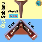 Mobilya Kanepe Sehpa TV Ünitesi Koltuk Ayağı 12 cm Kahverengi Baza Ayak thumbnail 2