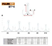 Fujin ST41 Üçlü Maket Balık İğnesi Nickel thumbnail 2