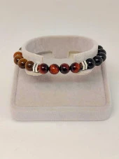 Bolluk & Bereket Enerjisi 8mm Özel Kombinasyon Erkek Bileklik thumbnail 1