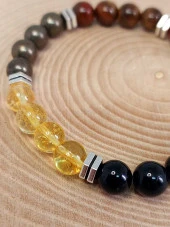 Bolluk & Bereket Enerjisi 8mm Özel Kombinasyon Erkek Bileklik thumbnail 2