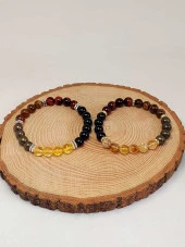 Bolluk & Bereket Enerjisi 8mm Özel Kombinasyon Doğal Taş Çift Bilekliği thumbnail 3