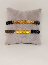 Bolluk & Bereket Enerjisi 8mm Özel Kombinasyon Doğal Taş Çift Bilekliği thumbnail 4