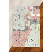 Modern Desenli Lastikli Halı Örtüsü - 1