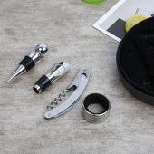 Perlotus Yuvarlak Deri Kutulu Şarap Tirbüşon Açacak Seti - 3