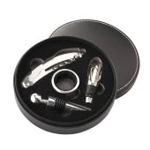 Perlotus Yuvarlak Deri Kutulu Şarap Tirbüşon Açacak Seti - 5