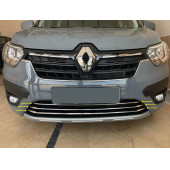 Renault Express Krom Ön Tampon Alt Çıta 3 Parça 2021+ Paslanmaz Çelik - 4