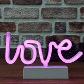 PEMBE LOVE LED IŞIK YILBAŞI IŞIKLARI DEKOR PİNK LOVE LED LİGHT PİLLİ LED IŞIK PEMBE NEON LED IŞIK - 1