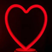 KIRMIZI KALPLİ LED IŞIK YILBAŞI IŞIKLARI DECOR HEART RED LED LİGHT PİLLİ LED IŞIK KIRMIZI NEON LED IŞIK - 1