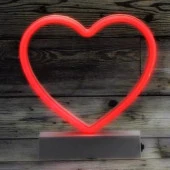 KIRMIZI KALPLİ LED IŞIK YILBAŞI IŞIKLARI DECOR HEART RED LED LİGHT PİLLİ LED IŞIK KIRMIZI NEON LED IŞIK - 2