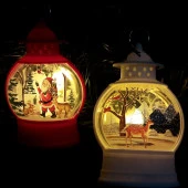 YILBAŞI NOEL GEMİCİ FENERİ LED IŞIKLI FENER DEKOR MASA LAMBASI YILBAŞI HEDİYELERİ NOEL BABA GEYİK FİGÜRLÜ LAMBA thumbnail 1