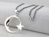 Büyük Boy Şanlı Ay Yıldızımız Tasarımlı Kral Zincirli 925 Ayar Gümüş Kolye thumbnail 5