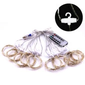 BEYAZ SALKIM LED IŞIK BEYAZ LED IŞIK USB +KUMANDALI BEYAZ İNCE PERİ LEDLİ 3X2.5 METRE YILBAŞI IŞIKLARI - 2