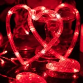 KIRMIZI SALKIM LED IŞIK KALPLİ SALKIM LED IŞIK YILBAŞI IŞIKLARI VİTRİN DEKOR SÜSLEME IŞIĞI RED LİGHT - 1