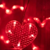 KIRMIZI SALKIM LED IŞIK KALPLİ SALKIM LED IŞIK YILBAŞI IŞIKLARI VİTRİN DEKOR SÜSLEME IŞIĞI RED LİGHT - 2