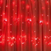 KIRMIZI SALKIM LED IŞIK KALPLİ SALKIM LED IŞIK YILBAŞI IŞIKLARI VİTRİN DEKOR SÜSLEME IŞIĞI RED LİGHT - 6