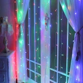 RENKLİ SALKIM LED IŞIK 3.50X2 METRE SALKIM IŞIK RENKLİ LED IŞIK 10 DALLI MODLU 220V RENKLİ PERDE LED IŞIK - 5