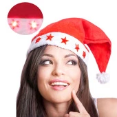 2 ADET IŞIKLI NOEL BABA ŞAPKASI LED IŞIKLI ŞAPKA YILBAŞI PARTİ ŞAPKASI YILBAŞI ŞAPKASI KIRMIZI PİLLİ LED IŞIKLI ŞAPKA thumbnail 2