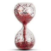 RED SAND CLOCK KIRMIZI KUM SAATİ CAM KUM SAATİ SİMLİ KIRMIZI KUM SAATİ YILBAŞI HEDİYELERİ YILBAŞI DEKOR OBJE - 1