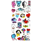 Sticker Kabartmalı Stiker Defter, Planlayıcı Etiket (limyl-021) - 17X9 cm - Kpop BT21 BTS thumbnail 2