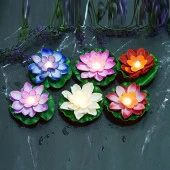 6 ADET IŞIKLI SU MUMU WATER FLOATİNG CANDLE LOTUS FLOWERS SENSOR LED LİGHT SUDA YÜZEN LOTUS ÇİÇEKLERİ PİLLİ MUM thumbnail 2