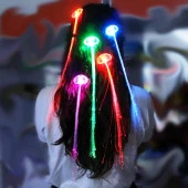 LED LİGHT UP HAİR FİBER OPTİC 2 ADET LED IŞIKLI SAÇ  IŞIKLI TOKA FİBER OPTİK SAÇ LED LİGHT HAİR LED CLUB IŞIKLARI thumbnail 2