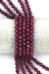 Yakut Doğal Taş Dizi 5 mm Fasetli Küre Kesim - 1