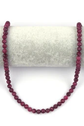 Yakut Doğal Taş Dizi 5 mm Fasetli Küre Kesim - 2