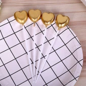 4 ADET GOLD KALPLİ PASTA MUMU KALPLİ DOĞUM GÜNÜ PASTA MUMU GOLD PASTA MUMU KALPLİ MUM GOLD CANDLE thumbnail 3