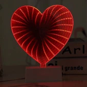 IŞIKLI KALP 3D HEART TUNNEL LAMP RED LİGHT 3D IŞIKLI USB+ KALPLİ PİLLİ LED IŞIK SEVGİLİLER GÜNÜNE ÖZEL thumbnail 3