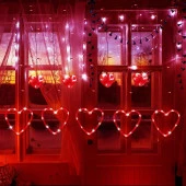 KIRMIZI SALKIM LED IŞIK KALPLİ SALKIM LED IŞIK SEVGİLİLER GÜNÜNE ÖZEL DEKOR LED IŞIK RED LİGHT thumbnail 2