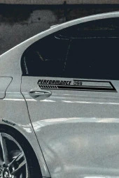 DS Automobiles DS9 Yan Şerit Performance Oto Araba Sticker Sağ ve Sol Siyah 55*16 Cm - 5