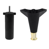 Wetra Line 6'lı Set Mobilya TV Ünitesi Çekyat Koltuk Kanepe Destek Ayağı 15 cm Siyah Altın M8 Civata - 7