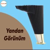 Wetra Line 6'lı Set Mobilya TV Ünitesi Çekyat Koltuk Kanepe Destek Ayağı 15 cm Siyah Altın M8 Civata - 4