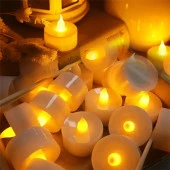 WARM LİGHT CANDLES 24 ADET GÜN IŞIĞI LED IŞIKLI MUM GÜN IŞIĞI LED MUM SARI IŞIKLI MUM ROMANTİK DEKOR thumbnail 1