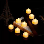 WARM LİGHT CANDLES 24 ADET GÜN IŞIĞI LED IŞIKLI MUM GÜN IŞIĞI LED MUM SARI IŞIKLI MUM ROMANTİK DEKOR thumbnail 4