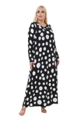 Melsay Butik Büyük Puantiye Detaylı Kadın Uzun Tesettür Elbise thumbnail 2