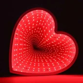 3D SIRADIŞI KALP IŞIKLI KALP 3D HEART TUNNEL LAMP RED LİGHT 3D IŞIKLI USB+ KALPLİ PİLLİ LED IŞIK thumbnail 2