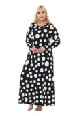 Melsay Butik Büyük Puantiye Detaylı Kadın Uzun Tesettür Elbise thumbnail 1